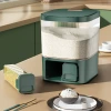 Rice bucket, light luxury household food-grade plastic rice container, flour and rice storage bucket, insect-proof and moisture-proof sealed rice storage box 01189-2733 details Picture